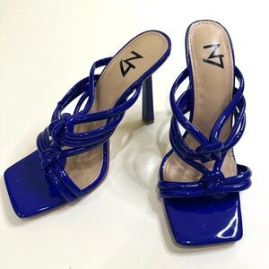 Elegant Blue Strappy Women's Heels